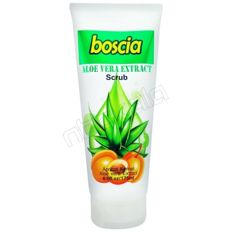 کرم پوست و صورت بوسکیا مدل اسکراب لایه بردار پوست و جوان کننده آلوئه ورا زردآلو Boscia Aloevera Apricot Extract Scrub 175 ml