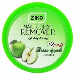 پد لاک پاک کن زیکو مدل کاسه ای با عطر سیب سبز 32 عددی Ziko Star Nail Polish Remover Pad Green Apple Scented 32 pads