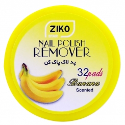 پد لاک پاک کن زیکو مدل کاسه ای با عطر موز 32 عددی Ziko Star Nail Polish Remover Pad Banana Scented 32 pads