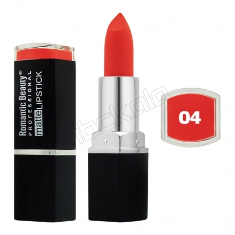 رژ لب جامد رمانتیک بیوتی مات مدل L80779 تستردار شماره 04 Romantic Beauty Professional Matte Lipstick