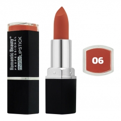 رژ لب جامد رمانتیک بیوتی مات مدل L80779 تستردار شماره 06 Romantic Beauty Professional Matte Lipstick