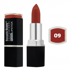 رژ لب جامد رمانتیک بیوتی مات مدل L80779 تستردار شماره 09 Romantic Beauty Professional Matte Lipstick