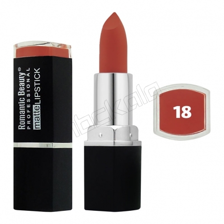 رژ لب جامد رمانتیک بیوتی مات مدل L80779 تستردار شماره 18 Romantic Beauty Professional Matte Lipstick