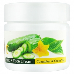 کرم مرطوب کننده پوست راشل با عصاره خیار و چای سبز 200 میلی لیتری Rachel Hand & Face Cream Cucumber & Green Tea