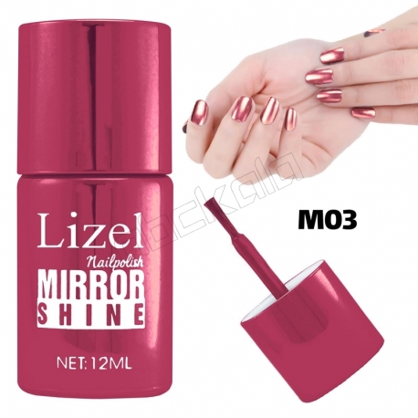 لاک ناخن آینه ای لیزل شماره 03 Lizel Nail Polish Mirror Shine 12 ml