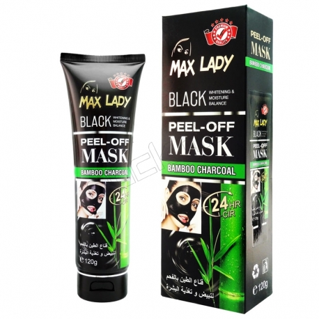 ماسک سیاه صورت مکس لیدی 24 ساعته با زغال بامبو Max Lady Black Mask Bamboo Charcoal MX-2150