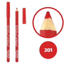 خط چشم خط لب خل اند کونتور بورژوآ ضدآب شماره 201 Bourjois Khol & Contour Waterproof Eyeliner Lipliner Pencil