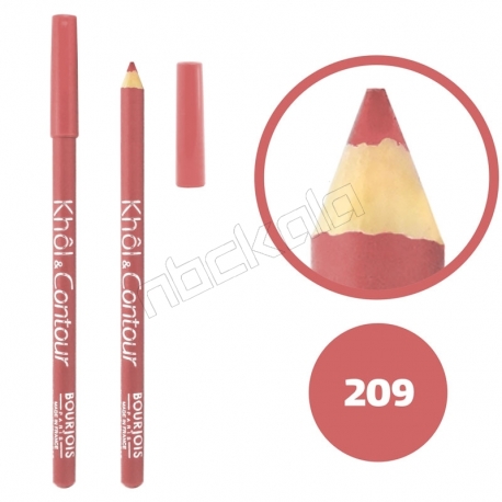 خط چشم خط لب خل اند کونتور بورژوآ ضدآب شماره 209 Bourjois Khol & Contour Waterproof Eyeliner Lipliner Pencil