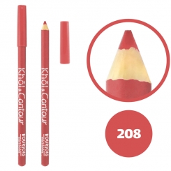خط چشم خط لب خل اند کونتور بورژوآ ضدآب شماره 208 Bourjois Khol & Contour Waterproof Eyeliner Lipliner Pencil