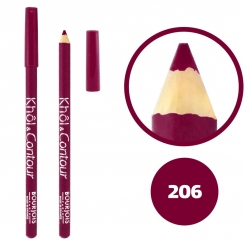 خط چشم خط لب خل اند کونتور بورژوآ ضدآب شماره 206 Bourjois Khol & Contour Waterproof Eyeliner Lipliner Pencil