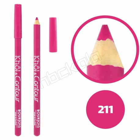 خط چشم خط لب خل اند کونتور بورژوآ ضدآب شماره 211 Bourjois Khol & Contour Waterproof Eyeliner Lipliner Pencil