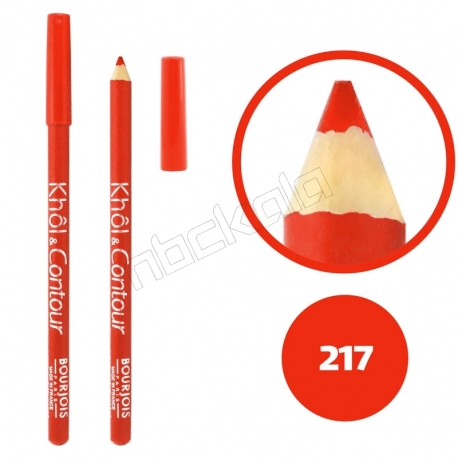 خط چشم خط لب خل اند کونتور بورژوآ ضدآب شماره 217 Bourjois Khol & Contour Waterproof Eyeliner Lipliner Pencil