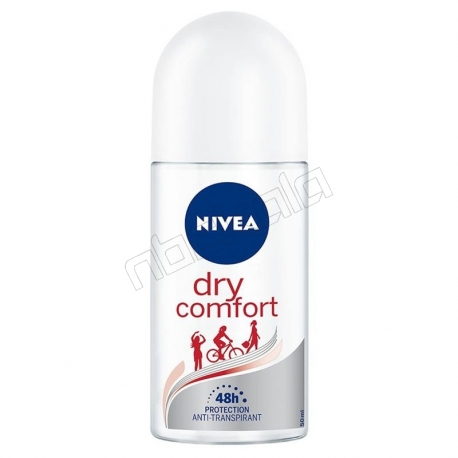 مام ضدتعریق زنانه نیوآ مدل Dry Comfort حجم 50 میلی لیتر Nivea Dry Comfort Roll-On Deodorant For Women 50ml