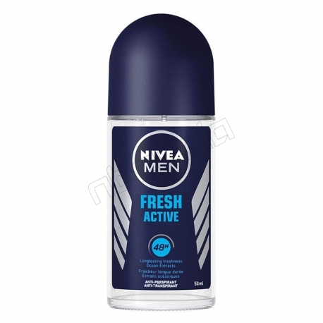 مام ضدتعریق مردانه نیوآ مدل Fresh Active حجم 50 میلی لیتر Nivea Fresh Active Roll-On Deodorant For Men 50ml