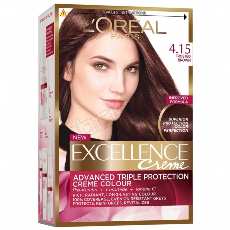 رنگ موی لورآل سری Excellence شماره 4.15 L'Oreal Excellence Hair Color Kit No
