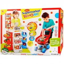 ست اسباب بازی سوپر مارکت هوم با چرخ خرید اورجینال خارجی مدل 66820 HOME Luxury Supermarket Playset