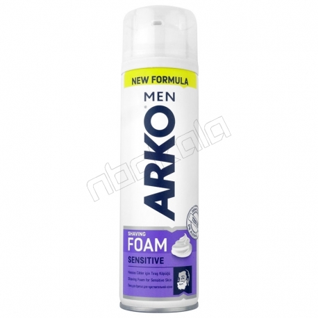 فوم اصلاح آرکو مدل SENSITIVE حجم 200 میلی لیتر ARKO MEN SENSITIVE Shaving Foam 200ml