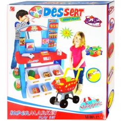 ست اسباب بازی سوپر مارکت دسرت با چرخ خرید بیبی بورن مدل 00842 Dessert shop play BabyBorn Supermarket