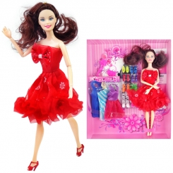 عروسک ست باربی با ست لباس و کفش Fashion Girl Barbie No.1020