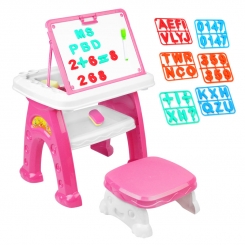 میز و صندلی تحریر کودک آوا مدل رنگ صورتی AMT1213