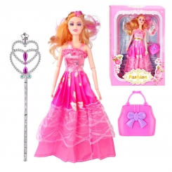 عروسک ست باربی با کیف و عصای جادویی باربی صورتی Fashion Barbie No.682