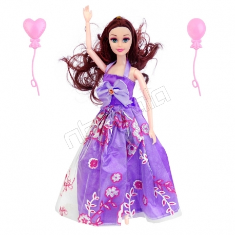 عروسک ست باربی با بادکنک مدل فشن بنفش Fashion Barbie Set
