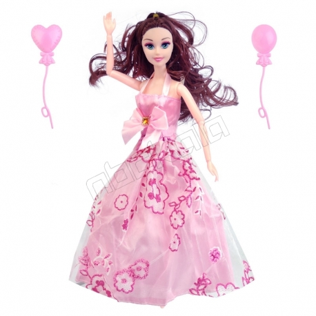 عروسک ست باربی با بادکنک مدل فشن صورتی Fashion Barbie Set