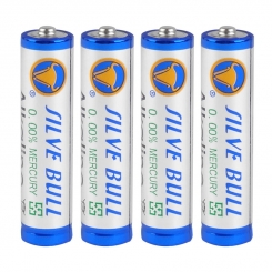 باتری نیم قلمی سیلوه بول بسته 4 عددی مدل Silve Bull Alkaline LR03 AM4 Size AAA 1.5V