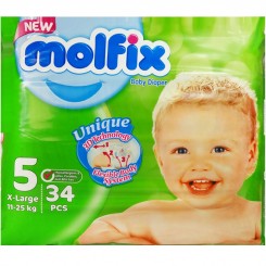 پوشک مولفیکس سایز 5 بسته 34 عددی molfix baby diaper