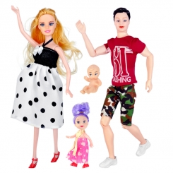 باربی شوهر و زن باردار لباس مشکی با بچه و کالسکه Barbie Man & Pregnant barbie 5301