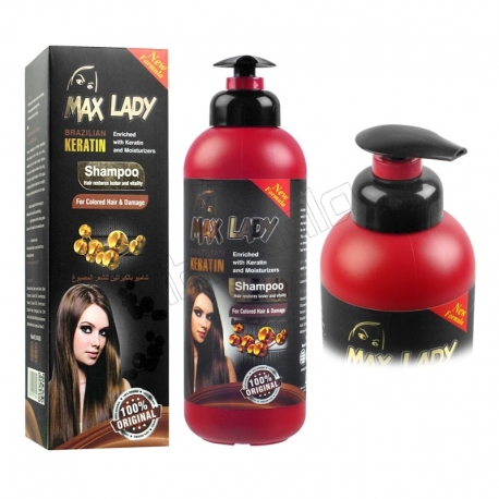 شامپو کراتین مکس لیدی مخصوص موهای رنگ شده حاوی کراتین 500 میل MAX LADY Brazilian Keratin SHAMPOO MX-3003
