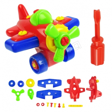 اسباب بازی ساختنی هواپیمای مکانیکی تکتاز ایر Tak Taz Toy Build & Play Airplane set ZA-2200