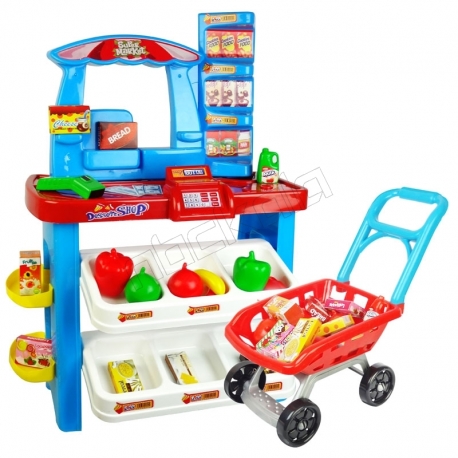 ست اسباب بازی سوپر مارکت دسرت با چرخ خرید بیبی بورن مدل 00842 Dessert shop play BabyBorn Supermarket