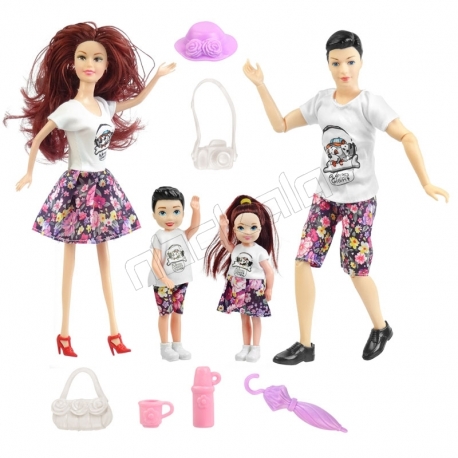 ست عروسک خانواده باربی زن و شوهر و بچه ها Barbie Family Set DX655