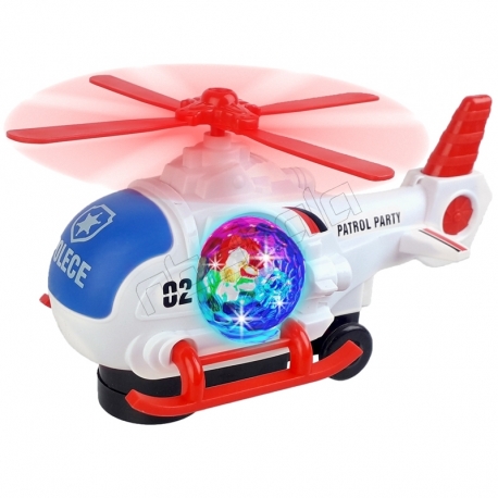 هلیکوپتر موزیکال باتری خور مدل هلیکوپتر پلیس BO DA TOYS City Police Helicopter 8899-185