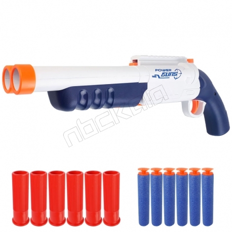 تفنگ پوکه پران دولول با قابلیت شلیک تیر بادکشی BT Blast Soft Bullet Toy Gun BT2026