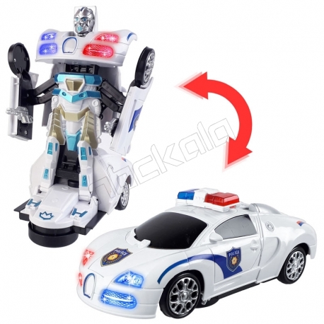 ماشین پلیس تبدیل شونده ترانسفورمر باتری خور Jungsheng Mec Pioneer Transfomer Police Car 8990
