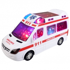 ماشین آمبولانس موزیکال با رقص نور سه بعدی RUIZHONGXING Ambulance 89-2689B