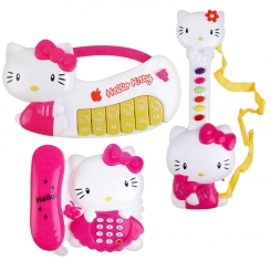 ست اسباب بازی هلوکیتی تلفن پیانو گیتار BT Bandar Toys Hello Kitty Phone Piano Guitar BT10-20-30