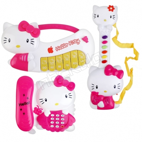 ست اسباب بازی هلوکیتی تلفن پیانو گیتار BT Bandar Toys Hello Kitty Phone Piano Guitar BT10-20-30