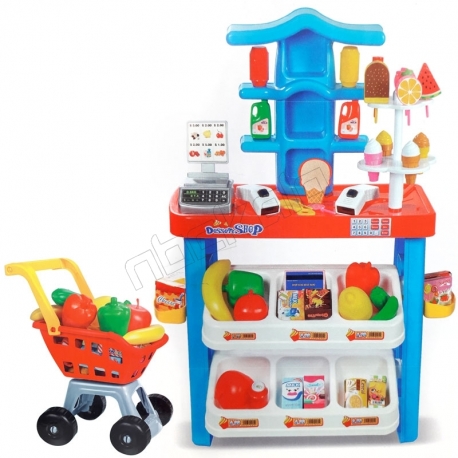 ست سوپر مارکت دسرت شاندیز با چرخ خرید بیبی بورن 65 تکه Dessert shop play BabyBorn Supermark 65 pcs 008-45